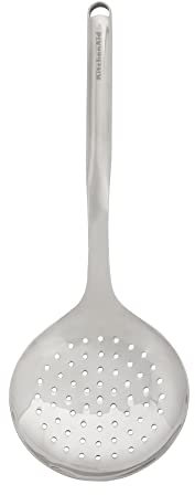 KitchenAid Colador premium con gancho para colgar, 14 pulgadas, acero inoxidable