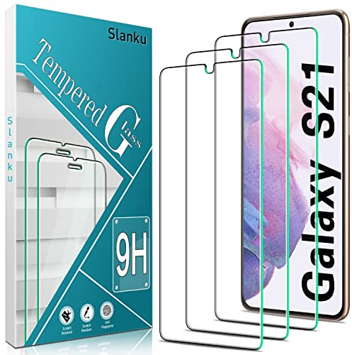 Slanku 3 Stück Schutzglas für Samsung Galaxy S21 5G Schutzfolie, Fingeuck-ID, Frei von Kratzern, 9H Härte, 0.33mm Ultra-Klar Displayschutzfolie, Blasenfrei, Ultrabeständig