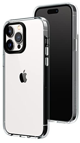 RhinoShield Crystal Clear Case kompatibel mit [iPhone 13 Pro Max] | Fortschrittliche Vergilbungsresistenz, Hohe Transparenz, Personalisierbare und Transparente Schutzhülle - Schwarz Kamera-Ring