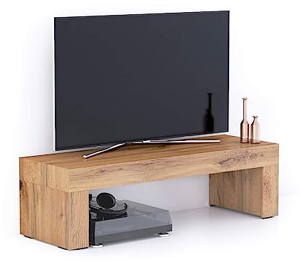 Mobili Fiver, Porta Tv Evolution 120x40, Rovere Rustico, 120 cmx40 cmx35 cm, Mobile Tv moderno per tv fino a 50'', Made in Italy