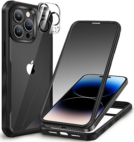 CENHUFO Compatible with iPhone 14 Pro Max Case Built-in Privacy Screen Protector with Camera Lens Protector, Shockproof Case for iPhone 14 Pro Max Privacy Case -Black