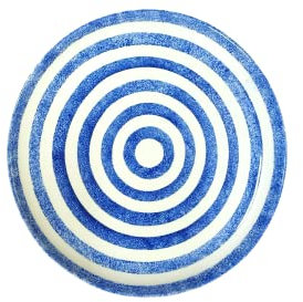 Ceylon Studio - Vajilla de cerámica pintada a mano con diseño de remolino azul y blanco - Plato lateral - 20 cm