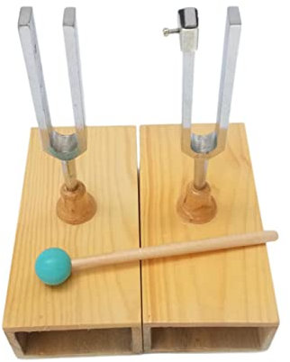 Amagogo Resonanz-Stimmgabel mit Holz-Resonator-Box, Lehrmittel mit, Gitarren-Stimmgerät, Stimmgabel für Labor-Resonator, Stimmgabel aus