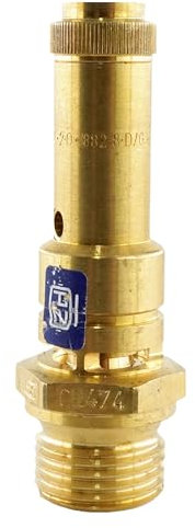 Fittingstore - TÜV-Sicherheitsventile (DN8), 6 bis 20 bar, Messing Überdruckventil Kompressor (11 bar, G 1/2)
