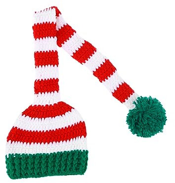 Hemobllo Handgehäkelte Aus Strapazierfähigem Wollgarn Für Neugeborene Monate Mit Langem Schwanz Blau-weiß Für Fotoshootings Und Geschenke