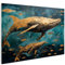 HEALANCY Bilder Abstrakt - KOMPLETT AUFHÄNGFERTIG - Wandbilder Wohnzimmer - Deko Modern - Schlafzimmer - Kunstdruck Wanddeko Küche - Tiere Wal Whale Meer