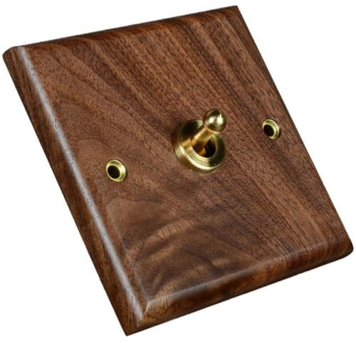 Interruptor De Panel De Madera Sólida Luz De Pared Retro Retro Interruptor Retro Madre Interruptor Eléctrico De Grano 1- Interruptor
