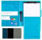 Homewit Klemmbrett Mappe DIN A4, Klemmbrett A6 aus Leder Schreibmappe Konferenzmappe mit Magnet-Verschluss mit Papier und Stift,Pfauenblau