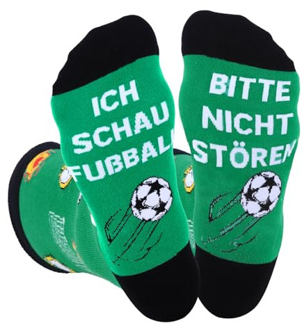 Aitsite Lustige Socken, Fussball Geschenke, Socken mit Spruch BITTE NICHT STÖREN, ICH SCHAU FUßBALL für Fußball Geschenke Männer Damen Jungen Fußballliebhaber