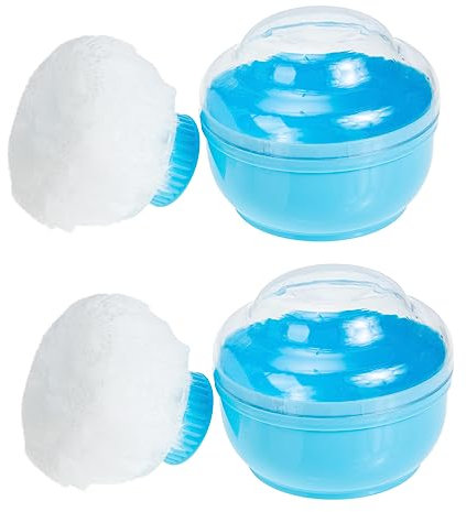 MAGICLULU 2 Sätze Puderquaste Babypuderflasche durchsichtige Kunststoffbehälter kotzpulver kinder babypflege Aufbewahrungsbehälter für Babypuder Körper Pflegebedarf neugeboren Acrylplüsch