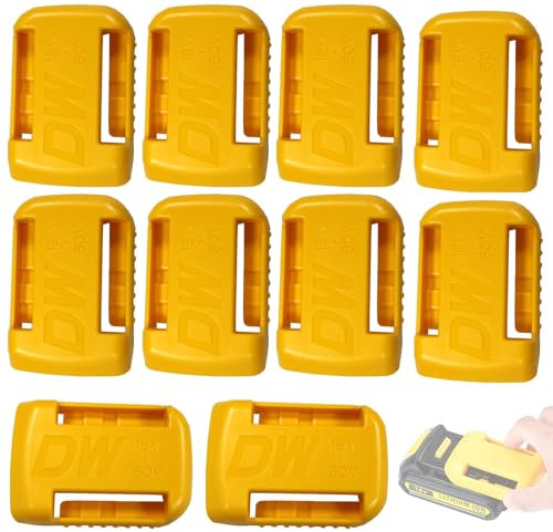 Plastic Battery Holder Compatible with DeWalt 18V Battery, 10 Packs Wall Mount Battery Storage Racks Holders, Battery Accessory Packs for Workshop and Garage