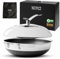 NIRO Wok Antiaderente Triplo Strato (Acciaio Inox + Alluminio) Ø36cm, COPERCHIO INCLUSO, Antigraffio, NO PFOA, Per Piano Cottura Induzione, Ceramica, Elettrico, Gas, Forno, Manico Anti Scottatura