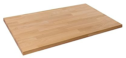 domli Schreibtischplatte aus massivem Eichenholz, 1200 mm x 600 mm x 40 mm, rechteckige Tischplatte aus hochwertigem europäischem Holz, Holzarbeitsplatte, große Tischplatte für den Schreibtisch