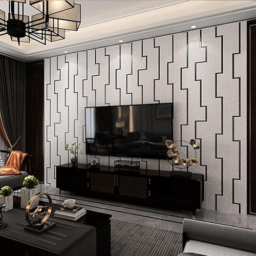 Papier Peint Intissé Blanc Papier Peint 3D pour La Maison Chambre Adulte Salon Décoration,Papier Peint Mural,Papier Peint Toilette 10,05 M X 0,53 M