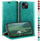 HUOUH for iPhone 14 Plus 6.7 Wallet case with RFID Blocking PU Leather,Flip Folio Book covers,Credit Card Holder Shockproof Phone case Women Men for Apple 14 Plus case Blue Green