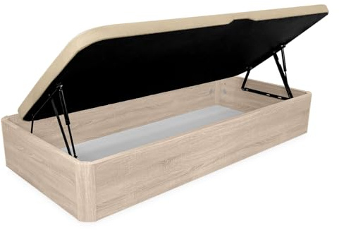 Homey Aufklappbares Bett, sehr verstärkt, großes Fassungsvermögen, mit seitlicher Öffnung, atmungsaktiv, abgerundete Ecken, 105 x 190 cm, Kambria, Holz, 105 x 190 cm