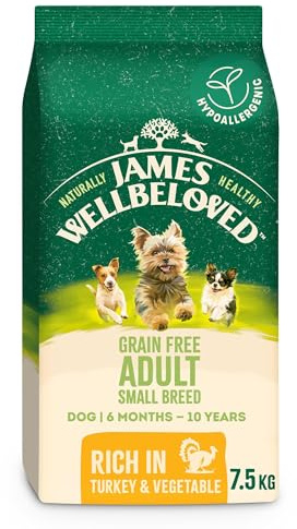 James Wellbeloved Hypoallergenic Dry Dog Food for Adult Small Breed Grain Free Turkey 7.5 kg