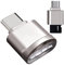 Lecteur de carte Tf de type C Lecteur de carte mémoire portable Lecteur de carte de type C compact en métal argenté Lecteur de carte mémoire, compatible avec carte Tf, PC, ordinateur portable