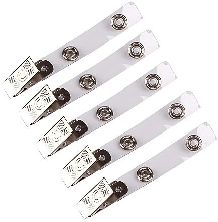 FGUUTYM 10 Pieces Manufacturer Clip, Work Card Clip, Name Card Clip, Large English Clip, U Shaped Work Card Clip, Metal Badge Roll Card File Business Cards (Silver, One Size)