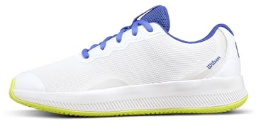 WILSON Intrigue Lite Damen-Tennis-Sneaker, Weiß/Amparo-Blau/Sicherheitsgelb, 40 EU