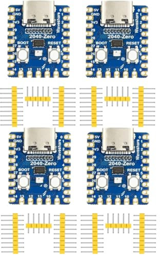 DUBEUYEW 4pcs Raspberry Pi 2040-Zero Mini Mikrocontroller Board basierend auf dem Raspberry-Pi 2040 Dual-core ARM Cortex M0+ Prozessor für C/C++/Python