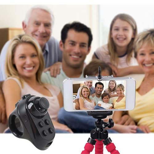 VELATEMOR Joystick de Controlador de Juego Remoto VR, Conexión Inalámbrica con Múltiples Funciones, Control de Juegos de Soporte, Selfie, de Página, Control del Mouse, Ajuste de Sonido,
