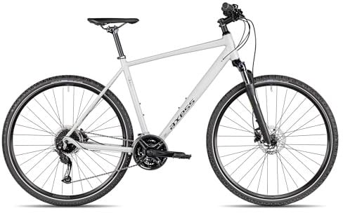 Axess Veris Cross | Crossbike | Herrenfahrrad | 27-Gang Schaltung | Hydraulische Scheibenbremsen, Farbe:matt Grey, Rahmengröße:54 cm