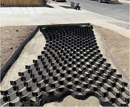 Boden-Schlamm-Kontrollgitter, Kies-Bodengitter-Stabilisator, 2 Tiefe, durchlässiger Pflasterkies-Stabilisator for selbstgebaute Terrasse, Gehweg, Schuppenfundament, Auffahrt, Parkplatz, Gras(5x8m/16x