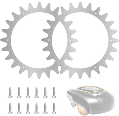 Edelstahl Spikes für McCulloch Mähroboter, Spikes für McCulloch Mähroboter ROB R600/R800/R1000, Roboter Rasenmäher Radspikes mit 12 Schrauben, Traktionsverbesserung für Roboter Rasenmäher