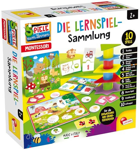 Lisciani - Carotina Baby Lernspiele Set Für Kleinkinder Ab 2 Jahren - 10 Pädagogische Spiele - Puzzle, Memory, Zahlen & Farben Lernen Frühe Förderung - Italienisches Design