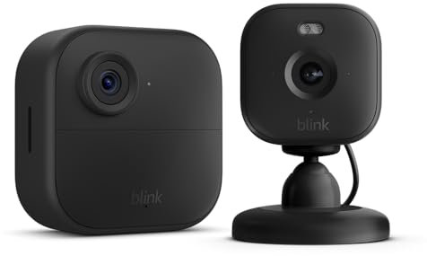 New Blink camera (Outdoor 4) + Blink Mini 2 Black | Newest model | Wireless HD smart security camera, two-year battery life, enhanced motion detection, works with Alexa | 1-Camera System