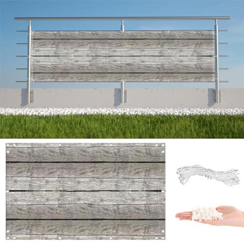 Balcon Toile d'ombrage coupe-vent, anti-ultraviolet, anti-regards avec bords de câble et boutonnière pour une meilleure intimité sur les os et les clôtures 1 x 10 m