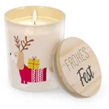 Kerze Duftkerze Glas und Deckel Vanille Geschenk Weihnachten (Dackel - 651162)