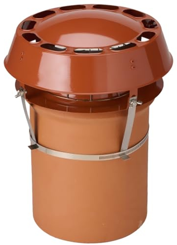 Reeds Anti Downdraft Chimney Cowl 200–250mm Terracotta – Chimney Pot Cover – Reduces Smoke Blowback & Improves Draft – Rain & Bird Protection