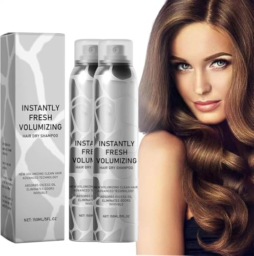 2 Stück Dry Shampoo Spray, Trockenshampoo Dunkles Haar, 150ml Instantly Freshing Volumizing Hair Dry Shampoo, Haarpflege Spray Ohne Ausspülen Für Reisen, Sport, Beauty & Health Supplies For Beach Work