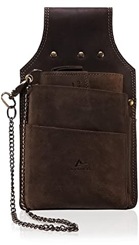Leder Kellnertasche Kellnerholster (258B) Kellner Holster Halfter Tasche braun Neu