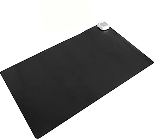 PrimeMatik - Alfombra y Superficie térmica con calefacción para Escritorio Suelo y pies de 60 x 36 cm 65W Negro