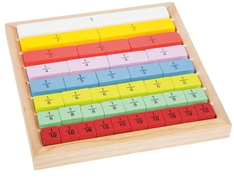 small foot Bruchrechnung Educate aus Holz, visuelle Rechenhilfe mit Brüchen für Schulkinder, ab 6 Jahren, 11166