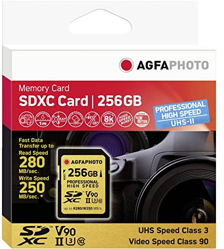 AgfaPhoto SDXC UHS II 256GB Professional High Speed U3 V90 10623
