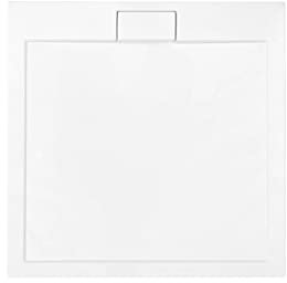 VBChome Duschwanne 80x80 cm +Siphon sehr Flach Sanitär-Acryl Hochwertige Glasfaser verstärkte Wanne quadratisch Weiß Aufbau-Höhe: 4,5 cm Ablaufgarnitur Viega Domoplex Komplett
