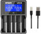 XTAR VC4, caricabatterie 18650 a 4 alloggiamenti 18650, caricabatterie rapido con display LCD, per batterie ricaricabili al litio Ni-MH Ni-Cd AA AAA 10440 26650 14500 16340 18560 25500
