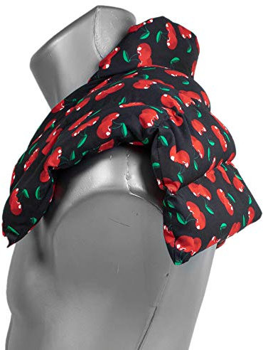 Cuscino termico cervicale XL per collo, spalle e schiena - Cuscino termico con noccioli di ciliegia - cherry-black