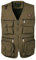 KTWOLEN Herren Angelwesten Sommer Outdoor Weste mit Vielen Taschen Fotografie Anglerweste Arbeitsweste Safari Weste Jagd und Fischer Weste, Braun, L
