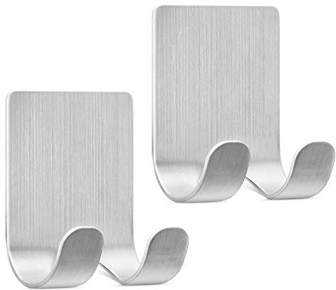 kwmobile 2x selbstklebende Halterung für Rasierer - für versch. Oberflächen - Nassrasierer Halter Set - Wand Haken Silber
