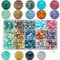 DIYARTS Cuentas de Cristal Crujientes Redondas de 15 Colores y 8 mm, 375 Piezas de Cuentas de Vidrio de Colores Mezclados para Pendientes, Collares, Anillos, Fabricación de Joyas