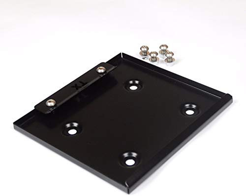 027, 065, 075 Battery Battery Tray Box with Clamp Kit - Universal Car Battery Plate for Ideal Replacement, Aftermarket, Upgrade, Race, Rally, Relocation Kit - Black (255x197mm)