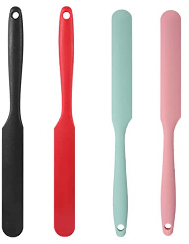 4 Pcs Silicone Jar Spatulas Set Heat-Resistant Non-Stick Rubber Butter Cake Cream Flexible Spatula Kitchen Utensils Silicone Cake Cream Scraper