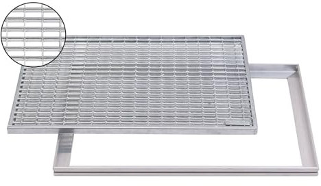 ACO 60x40cm Maschenrost mit V-Stab MW 9/31mm mit ALU Einbaurahmen Gitterrost Schuhabstreifer Rost