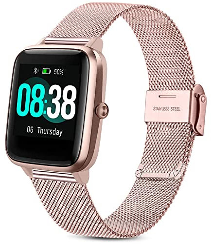 Issinlky Veryfitpro ID205L Bracelet, 19mm bracelet montre acier inoxydable pour GRV FC1 IDW15 ID205S ID205G ID215G ID216 YM205L Uwatch3 Ufit GT BV205L TE021 SW020 SW021 SW023 Smartwatch