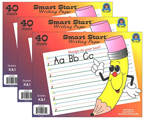 Smart Start K-1 Writing Paper: 40 Sheet Tablet, Pack of 3